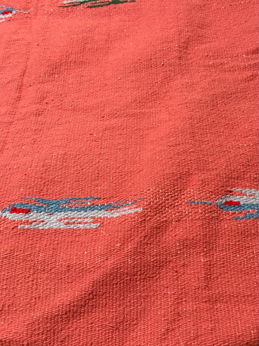 Handwoven Red Decorative Rug Throw - Picture 2 of 5